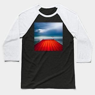 Minimalist Beach Landscape Baseball T-Shirt